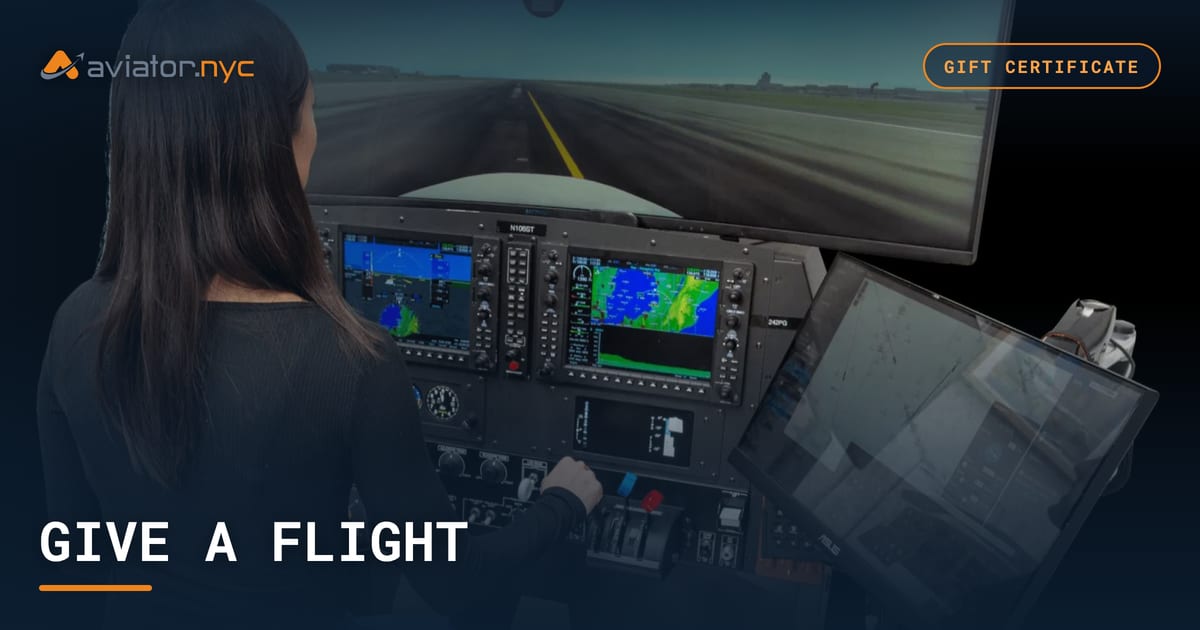 Simulated Instrument Flight Flight Simulator Gift Certificate NYC | Aviator.NYC